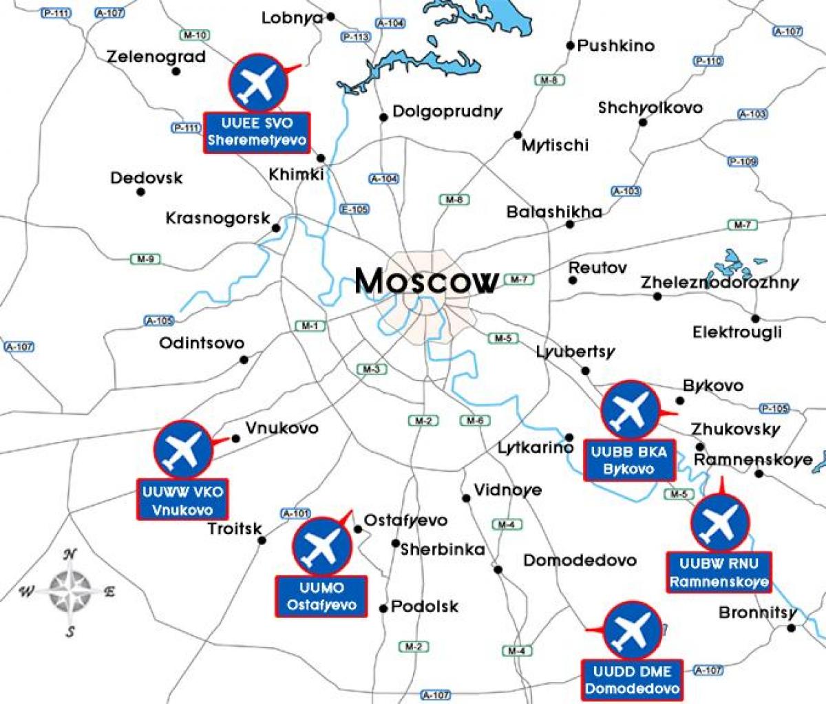 ماسکو ہوائی اڈے کے ٹرمینل کا نقشہ