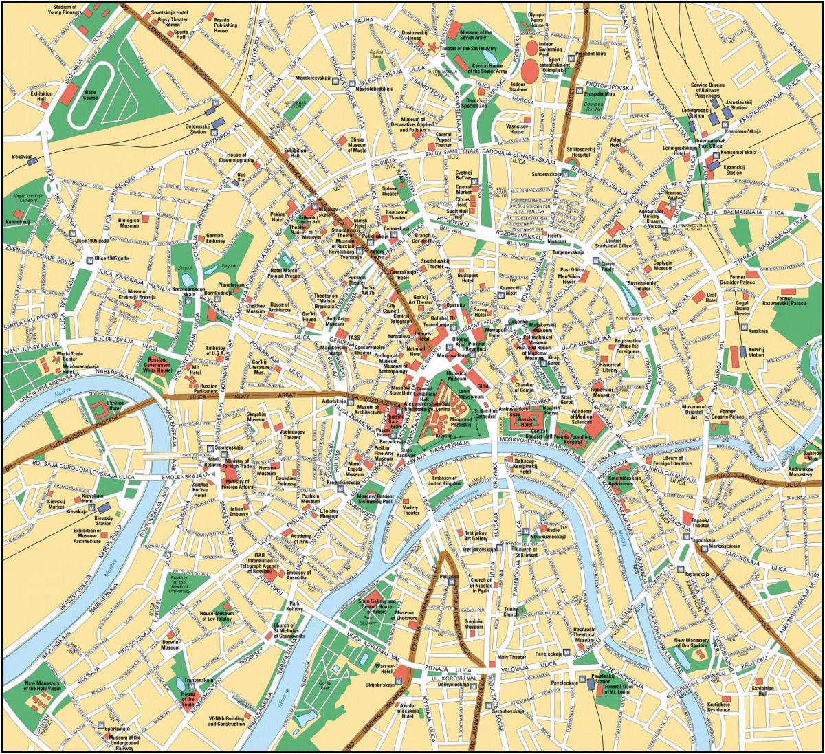 سے Moskva شہر کا نقشہ