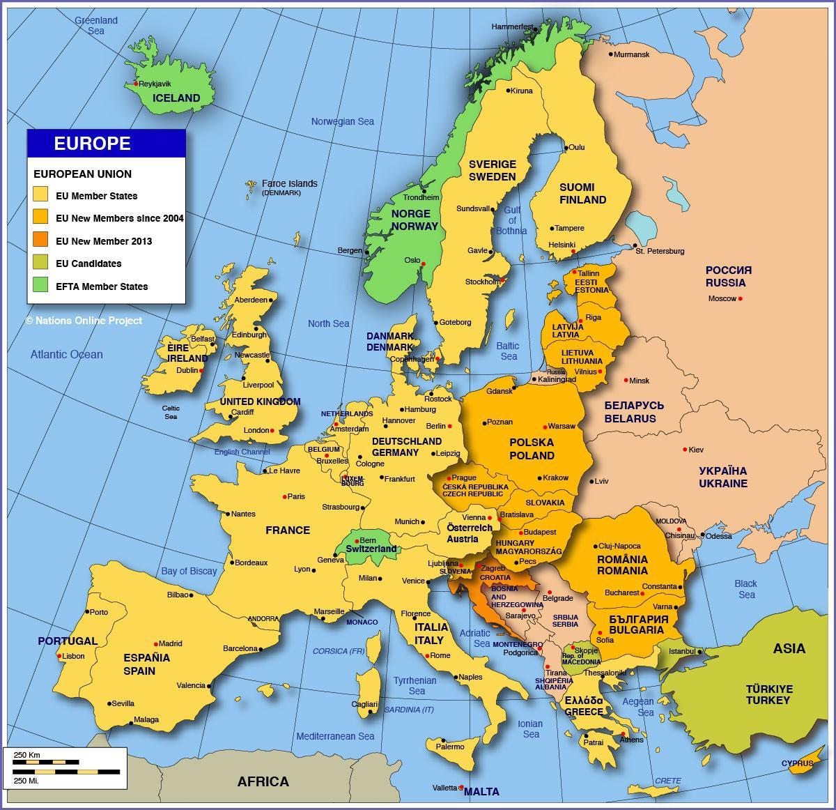 ماسکو پر یورپ کا نقشہ