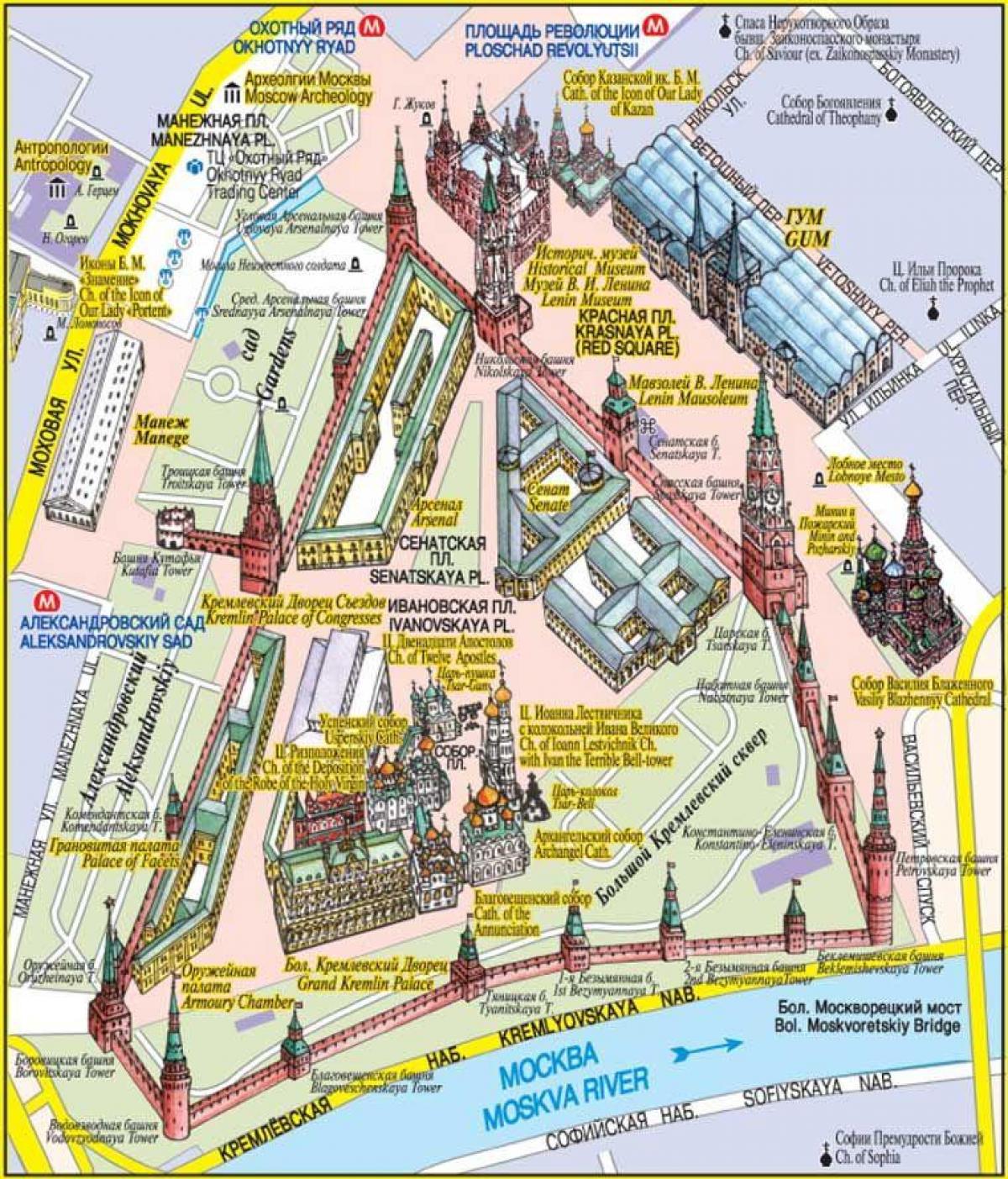 ماسکو کے ریڈ اسکوائر کا نقشہ