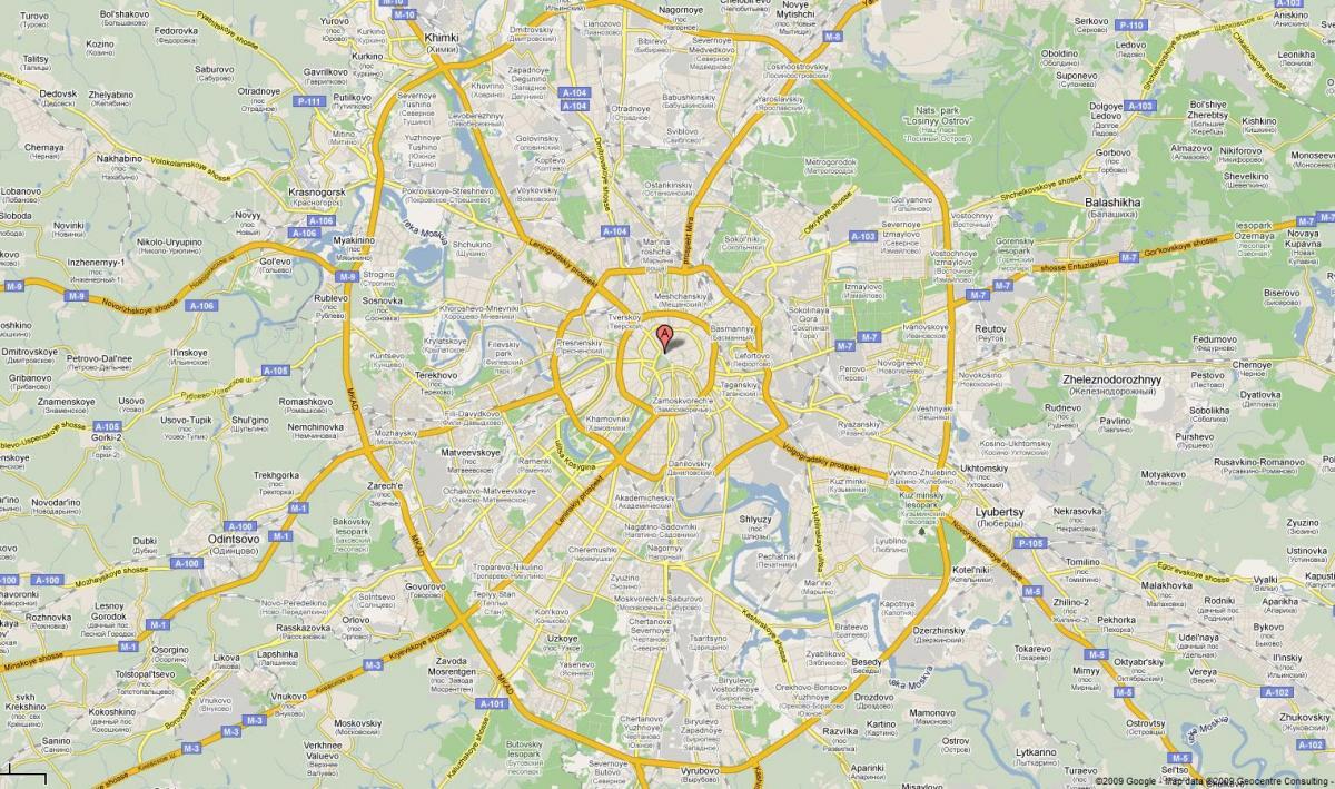 سے Moskva ہائی وے کا نقشہ