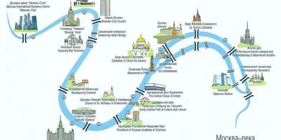 سے Moskva دریا نقشہ