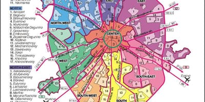 نقشہ کے ماسکو / arrondissement